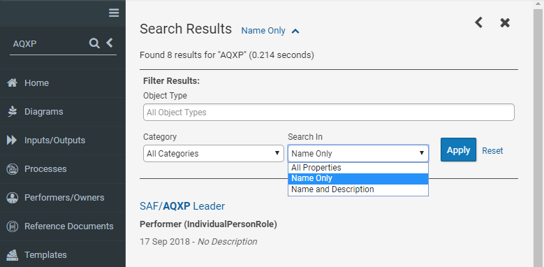 Universal Search Results changing filter
